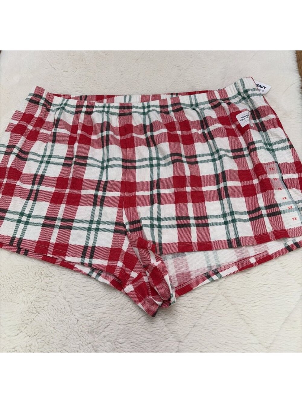 Old Navy Women’s 3X Christmas Plaid Holiday Sleep Shorts New Tag